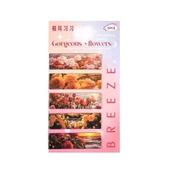 Set 5 bookmark nam châm với hình ảnh hoa tươi đẹp mắt.
