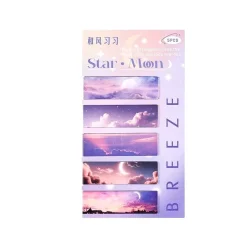 Set 5 bookmark nam châm với hình ảnh mặt trăng và sao đêm.
