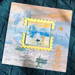 Bookmark hình vuông kim loại nghệ thuật – tranh Claude Monet -