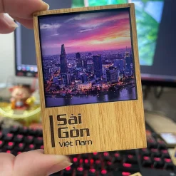 Nam châm gỗ Sài Gòn-5 – Quà lưu niệm Việt Nam, quà thủ công handmade