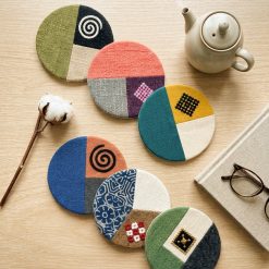 Tấm lót ly thổ cẩm handmade decor bàn vintage